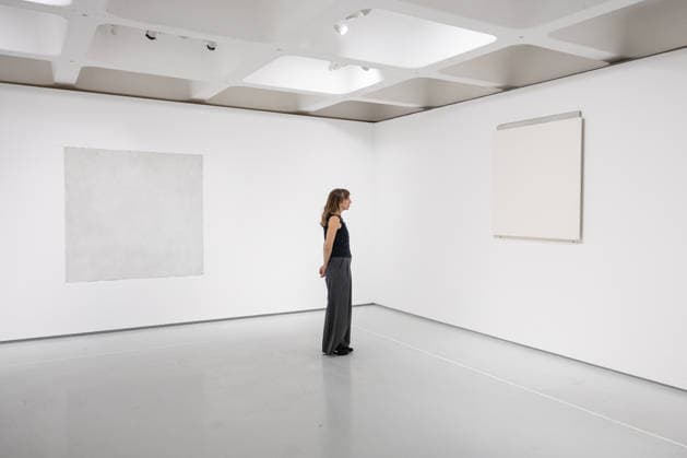 Robert Ryman: The Real Thing at Barbican Art Gallery, London, UK 7 October 2026 Orrin, 1967 (left) and Attendant, 1984 (right) on display at Robert Ryman: The Real Thing at the Barbican Art Gallery, London, UK, on 7 October 2026. The first significant UK exhibition of American minimalist and conceptual painter Robert Ryman (1930 2019) in over 30 years brings together six decades of work, on view from 8 October 2026., Credit:Pete Speller Avalon  Copyright: xPetexSpellerx xAvalonx 1141198948