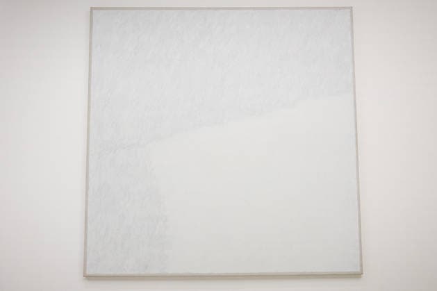 Robert Ryman: The Real Thing at Barbican Art Gallery, London, UK 7 October 2026 Surface Veill II, ca. 1970 on display at Robert Ryman: The Real Thing at the Barbican Art Gallery, London, UK, on 7 October 2026. The first significant UK exhibition of American minimalist and conceptual painter Robert Ryman (1930 2019) in over 30 years brings together six decades of work, on view from 8 October 2026., Credit:Pete Speller Avalon  Copyright: xPetexSpellerx xAvalonx 1141198965
