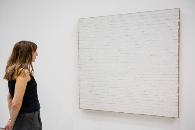 Robert Ryman: The Real Thing at Barbican Art Gallery, London, UK 7 October 2026 Winsor 34, 1966 on display at Robert Ryman: The Real Thing at the Barbican Art Gallery, London, UK, on 7 October 2026. The first significant UK exhibition of American minimalist and conceptual painter Robert Ryman (1930 2019) in over 30 years brings together six decades of work, on view from 8 October 2026., Credit:Pete Speller Avalon  Copyright: xPetexSpellerx xAvalonx 1141198974