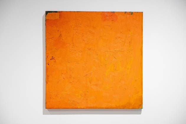 Robert Ryman: The Real Thing at Barbican Art Gallery, London, UK 7 October 2026 Untitled (orange painting), 1955 and 1959 on display at Robert Ryman: The Real Thing at the Barbican Art Gallery, London, UK, on 7 October 2026. The first significant UK exhibition of American minimalist and conceptual painter Robert Ryman (1930 2019) in over 30 years brings together six decades of work, on view from 8 October 2026., Credit:Pete Speller Avalon  Copyright: xPetexSpellerx xAvalonx 1141198994