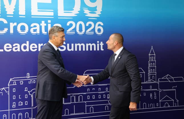 EU MED9 Prime Minister of Croatia Andrej Plenkovic welcomes Prime Minister of Malta Robert Abela for EU MED9 summit at Split, Croatia on October 7, 2026. Photo  IvoxCagalj PIXSELL