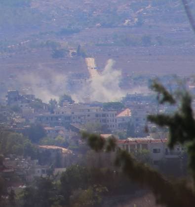 October 7, 2026, Nabathie, Lebanon: KFAR TIBNIT, SOUTHERN LEBANON, OCTOBER 7, 2026: Smoke rises after several artillery shells strike the town of Kfar Tibnit in southern Lebanon amid continuing military activity in the area. Nabathie Lebanon - ZUMAq101 20261007_zna_q101_067 Copyright: xRazanxKdouhx