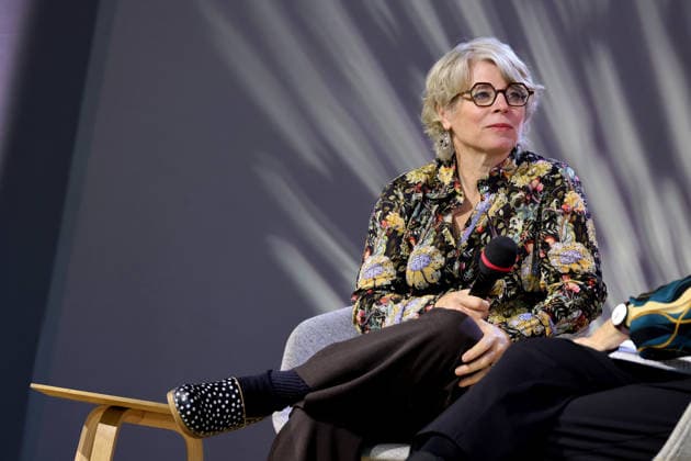07.10.2026, Frankfurt am Main, DEU, Frankfurter Buchmesse. Jill Lepore, Autorin des aktuellen Buches Die Regierung der Maschinen im Geschraech auf der ARD Buehne