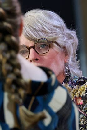 07.10.2026, Frankfurt am Main, DEU, Frankfurter Buchmesse. Jill Lepore, Autorin des aktuellen Buches Die Regierung der Maschinen im Geschraech auf der ARD Buehne