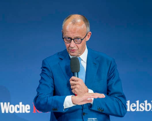 Friedrich Merz EUR, Deutschland, Berlin, 07.10.2026: Keynote von Bundeskanzler Friedrich Merz (CDU) zur Lage unseres Landes anlässlich der in Berlin stattfindenen Jubiläumsveranstaltung von 80 Jahre Handelsblatt und 100 Jahre WirtschaftsWoche.