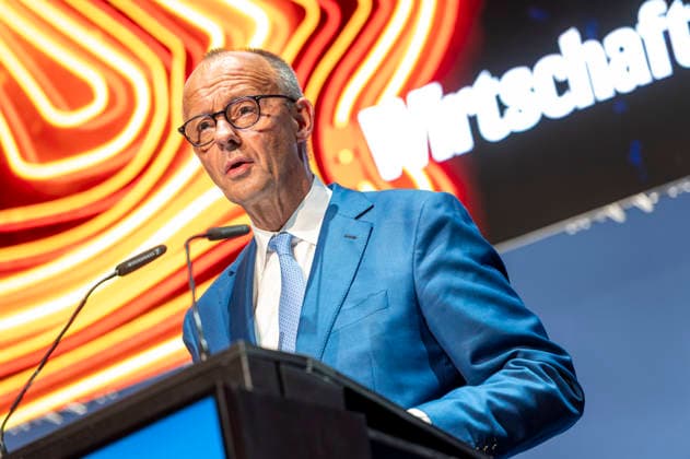 Friedrich Merz EUR, Deutschland, Berlin, 07.10.2026: Keynote von Bundeskanzler Friedrich Merz (CDU) zur Lage unseres Landes anlässlich der in Berlin stattfindenen Jubiläumsveranstaltung von 80 Jahre Handelsblatt und 100 Jahre WirtschaftsWoche.