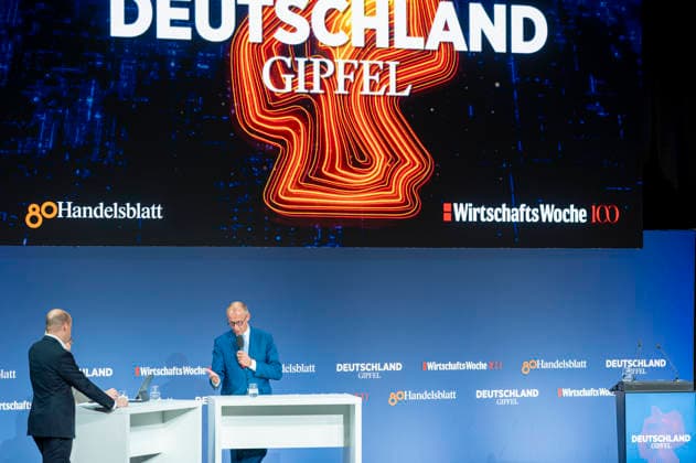 Friedrich Merz EUR, Deutschland, Berlin, 07.10.2026: Keynote von Bundeskanzler Friedrich Merz (CDU) zur Lage unseres Landes anlässlich der in Berlin stattfindenen Jubiläumsveranstaltung von 80 Jahre Handelsblatt und 100 Jahre WirtschaftsWoche.