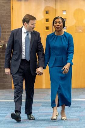 October 7, 2026, Birmingham, United Kingdom: Conservative party leader Kemi Badenoch and her husband Hamish Badenoch (left), arrive ahead of her keynote speech on the final day of the Conservative Party Conference at the International Convention Centre in Birmingham.The Conservative Party leader, Kemi Badenoch s gives her keynote speech at the International Convention Centre on the final day (day four) of the Conservative Party Conference at the International Convention Centre in Birmingham. The Conservative Party opened its annual conference under the slogan Stronger economy, stronger countryÃ¢ Birmingham United Kingdom  - ZUMAs197 20261007_aaa_s197_029 Copyright: xPhilxLewisx