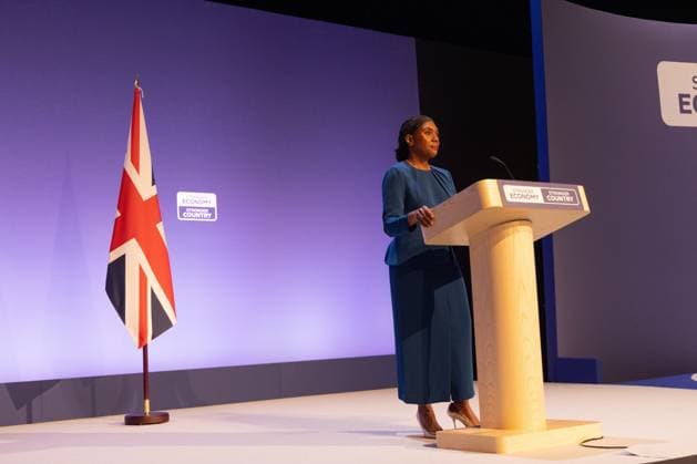October 7, 2026, Birmingham, United Kingdom: Leader of the Conservative Party Kemi Badenoch gives her keynote speech at the International Convention Centre on the final day (day four) of the Conservative Party Conference at the International Convention Centre in Birmingham..The Conservative Party leader, Kemi Badenoch s gives her keynote speech at the International Convention Centre on the final day (day four) of the Conservative Party Conference at the International Convention Centre in Birmingham. The Conservative Party opened its annual conference under the slogan Stronger economy, stronger countryÃ¢ Birmingham United Kingdom  - ZUMAs197 20261007_aaa_s197_041 Copyright: xPhilxLewisx