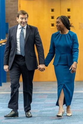 October 7, 2026, Birmingham, United Kingdom: Conservative party leader Kemi Badenoch and her husband Hamish Badenoch (left), arrive ahead of her keynote speech on the final day of the Conservative Party Conference at the International Convention Centre in Birmingham.The Conservative Party leader, Kemi Badenoch s gives her keynote speech at the International Convention Centre on the final day (day four) of the Conservative Party Conference at the International Convention Centre in Birmingham. The Conservative Party opened its annual conference under the slogan Stronger economy, stronger countryÃ¢ Birmingham United Kingdom  - ZUMAs197 20261007_aaa_s197_044 Copyright: xPhilxLewisx