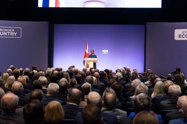 October 7, 2026, Birmingham, United Kingdom: Leader of the Conservative Party Kemi Badenoch gives her keynote speech at the International Convention Centre on the final day (day four) of the Conservative Party Conference at the International Convention Centre in Birmingham..The Conservative Party leader, Kemi Badenoch s gives her keynote speech at the International Convention Centre on the final day (day four) of the Conservative Party Conference at the International Convention Centre in Birmingham. The Conservative Party opened its annual conference under the slogan Stronger economy, stronger countryÃ¢ Birmingham United Kingdom - ZUMAs197 20261007_aaa_s197_042 Copyright: xPhilxLewisx
