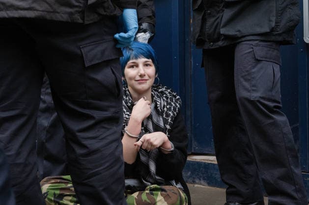 Pro-Palestinian protesters march In London LONDON, UNITED KINGDOM - OCTOBER 7: Police officers detain a Pro-Palestinian demonstrator during a protest in central London, United Kingdom, on October 7, 2026, marking the third anniversary of the October 7, 2023 attacks. Thomas Krych Anadolu London United Kingdom. Editorial use only. Please get in touch for any other usage.  Copyright: x2026xAnadoluxThomasxKrychx