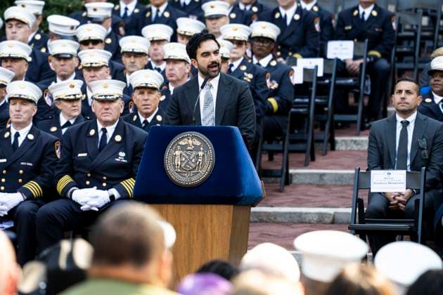 October 7, 2026, New York City, New York, United States: New York City Mayor ZOHRAN MAMDANI (D) speaking at the 119th Annual FDNY (Fire Department of the City of New York) Memorial Service in New York City. New York City United States  - ZUMAb161 20261007_aap_b161_014 Copyright: xMichaelxBrochsteinx