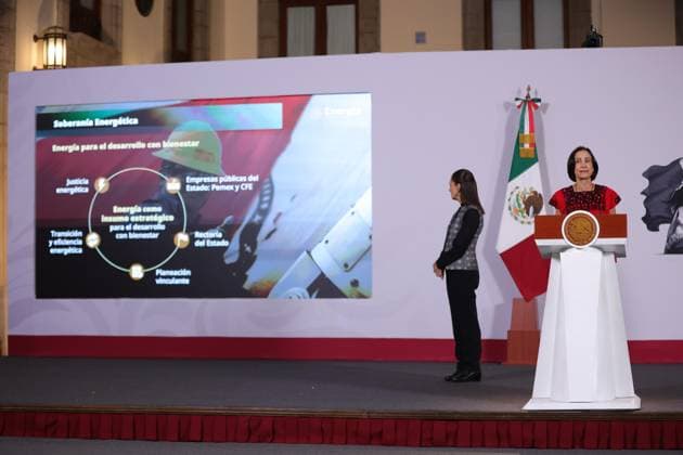 October 7, 2026: TO-45384- CIUDAD DE MEXICO,2026-10-07. Energy Secretary Luz Elena Gonzalez Escobar speaks during President Claudia Sheinbaum Pardos daily morning press briefing at the National Palace in Mexico City She presented progress updates and strategic plans to strengthen CFE increase renewable energy generation and expand electrical coverage nationwide. Clasos.com.mx - ZUMAcs4_ 20261007_faa_cs4_102 Copyright: xLuisxMarinx