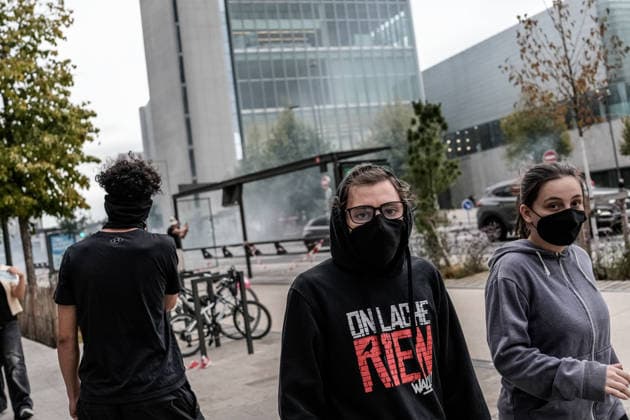 Protest against eduction conditions in Nancy NANCY, FRANCE - OCTOBER 7: A heavy police presence is deployed at the scene as students take to the streets to protest education conditions in Nancy, France, on October 7, 2026. Students are taking part in a nationwide high-school mobilization over school conditions and demands for greater education resources, while security units remain deployed around several locations in the city. Muhammed Said Tako Anadolu Nancy France. Editorial use only. Please get in touch for any other usage.  Copyright: x2026xAnadoluxMuhammedxSaidxTakox