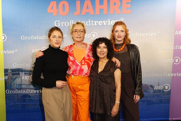 Sinha Melina Gierke, Saskia Fischer, Maria Ketikidou and Sofie Junker attend the photo call for the 40th anniversary of the series *Großstadtrevier* on October 7, 2026 at the Astor Film Lounge in Hamburg, Germany 40th anniversary *Großstadtrevier* photo call in Hamburg, Germany