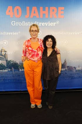 Saskia Fischer and Maria Ketikidou attend the photo call for the 40th anniversary of the series *Großstadtrevier* on October 7, 2026 at the Astor Film Lounge in Hamburg, Germany 40th anniversary *Großstadtrevier* photo call in Hamburg, Germany