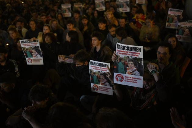 Deceased 87-year-old Mari Carmen Abascal remembered at Madrid housing protest MADRID, SPAIN - OCTOBER 7: Dozens of people gather in support of Mari Carmen Abascal during a protest outside the Congress of Deputies in Madrid, Spain, on October 7, 2026. The 87-year-old Abascal, who became a symbol of Spain s housing crisis in recent weeks, died in hospital after spending 15 days there following her eviction from her home by police in Madrid on September 23, 2026. Burak Akbulut Anadolu Madrid Spain. Editorial use only. Please get in touch for any other usage.  Copyright: x2026xAnadoluxBurakxAkbulutx