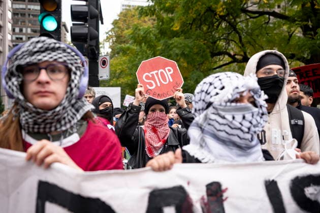 October 7, 2026, Montreal, Pq, CANADA: People take part in a pro-Palestinian march in Montreal, on Wednesday, Oct. 7, 2026. Montreal CANADA  - ZUMAc35_ 20261007_zaf_c35_062 Copyright: xChristopherxKatsarovx