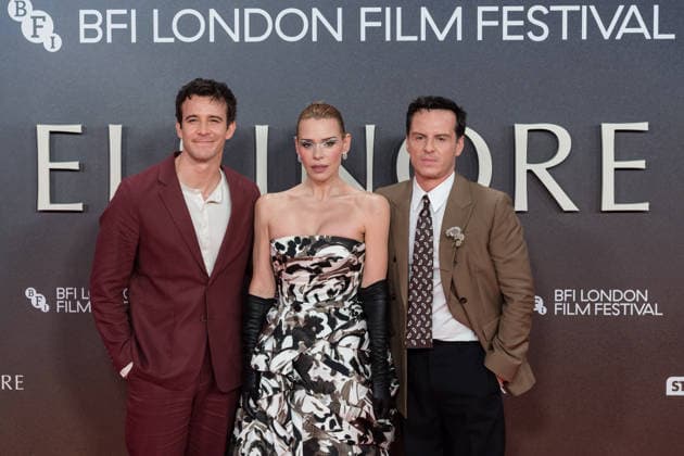 Elsinore opening night gala at BFI London Film Festival LONDON, UNITED KINGDOM - OCTOBER 07: (L-R) Luke Thompson, Billie Piper and Andrew Scott attend the opening night gala of Elsinore during the 70th BFI London Film Festival at the Royal Festival Hall in London, United Kingdom on October 07, 2026. Wiktor Szymanowicz Anadolu London United Kingdom. Editorial use only. Please get in touch for any other usage.  Copyright: x2026xAnadoluxWiktorxSzymanowiczx