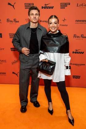 ABB ABOUTYOU- Frederic Bossier und Sabrina Nickel zu Gast auf dem Orangenen Teppich bei der ABOUT YOU Opera Fashion Show im Admiralspalast am 07.10.2026 in Berlin Berlin Deutschland