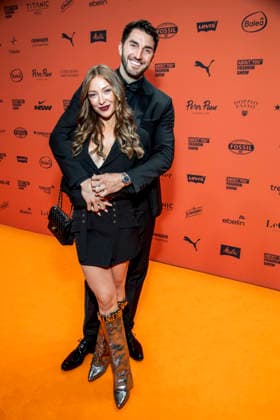 ABB ABOUTYOU- Katja Geretschuchin und Dennis Grie zu Gast auf dem Orangenen Teppich bei der ABOUT YOU Opera Fashion Show im Admiralspalast am 07.10.2026 in Berlin Berlin Deutschland