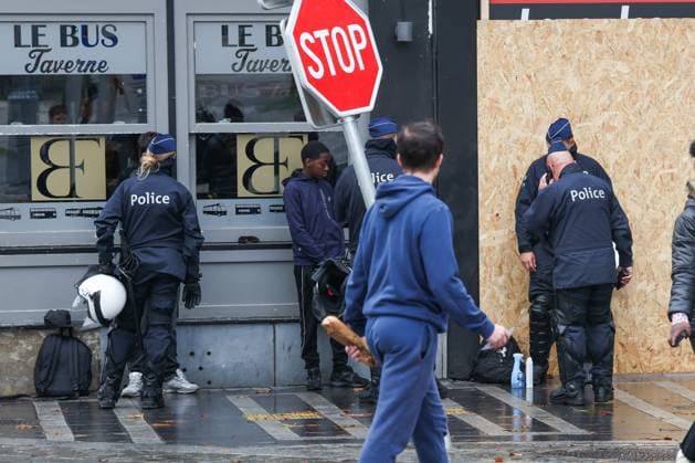 %items Police pictured place Saint-Lambert in Liege city center, as a protest against education reforms and budget cuts has been going on for several days, on Thursday 8 October 2026. For several days protests turned violent, mainly due to rioters who vandalize the city centre and face police. The city of Liege announced a ban of gathering of more than three minors on public space, unless with a responsible adult, to prevent the gathering of rioters who have nothing to do with the original movement.  BRUNOxFAHY 189130043