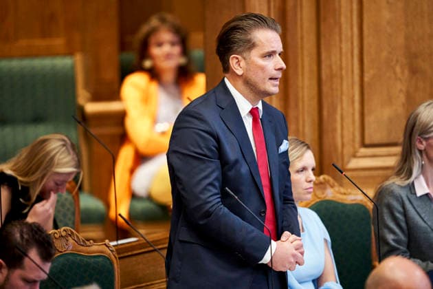 Opening debate in the Danish Parliament Ulrik Knudsen, The Danish Democrats during the opening debate of the Folketing in the Parliament Hall at Christiansborg on Thursday, October 8, 2026. (Photo: Thomas Traasdahl Ritzau Scanpix) , Copenhagen Denmark Copyright: RitzauxScanpix ThomasxTraasdahlx spdk20261008-112035-L