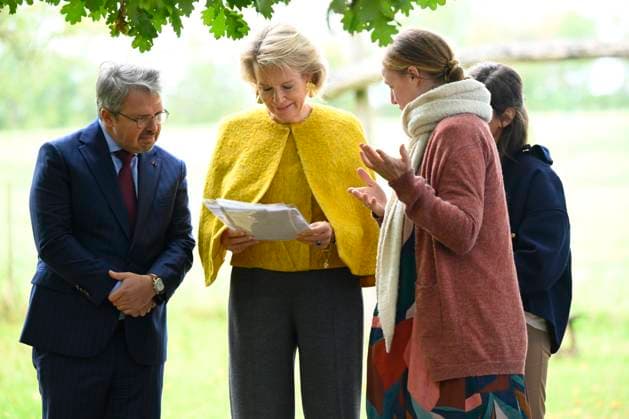 Queen Mathilde Visits Winners Of the 2026 Queen Mathilde Prize GREZ-DOICEAU, BELGIUM - OCTOBER 08: Queen Mathilde of Belgium pictured visiting two organizations that won the 2026 Queen Mathilde Prize : Vzw Alba, on October 08, 2026 in Grez-Doiceau, Belgium, 08 10 2026 Grez-Doiceau Belgium  Copyright: xPhilipxReynaersx