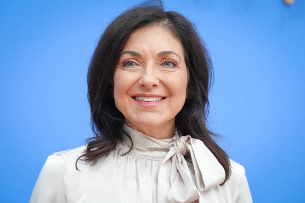 Bundespressekonferenz, Vorstellung der Herbstprojektion 2026 durch Wirtschaftsministerin Reiche Bundeswirtschaftsministerin Katherina Reiche im Portrait bei der Vorstellung der Herbstprojektion 2026 der Bundesregierung in der Bundespressekonferenz, Berlin, 08.10.2026 Berlin Berlin Deutschland