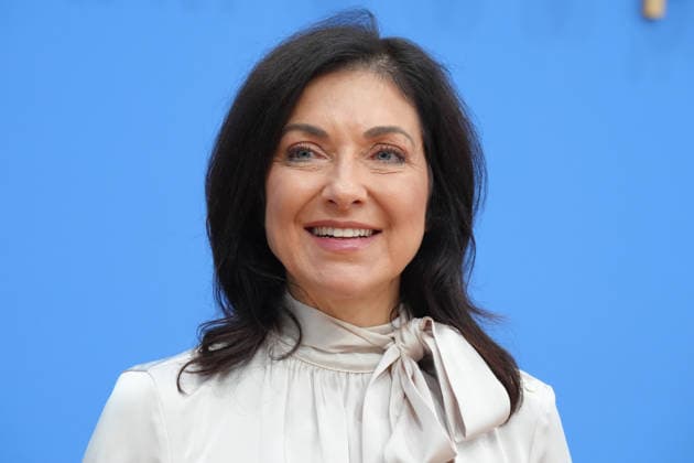Bundespressekonferenz, Vorstellung der Herbstprojektion 2026 durch Wirtschaftsministerin Reiche Bundeswirtschaftsministerin Katherina Reiche im Portrait bei der Vorstellung der Herbstprojektion 2026 der Bundesregierung in der Bundespressekonferenz, Berlin, 08.10.2026 Berlin Berlin Deutschland