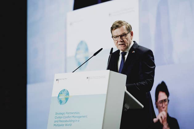 Johann Wadephul (CDU), Bundesaussenminister, aufgenommen im Rahmen des Berlin Peace Dialogue in Berlin, 08.10.2026. Fotografiert im Auftrag des Auswaertigen Amtes. Berlin Deutschland Copyright: xFlorianxGaertnerx