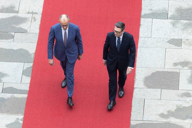 Bundeskanzler Merz empfängt den britischen Premierminister Burnham. Deutschland, Berlin am 8. Oktober 2026: Bundeskanzler Friedrich Merz (CDU) empfängt den Premierminister des Vereinigten Königreichs Großbritannien und Nordirland, Andrew Burnham, zu seinem Antrittsbesuch im Bundeskanzleramt.