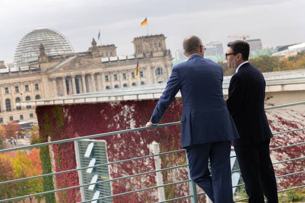 Bundeskanzler Merz empfängt den britischen Premierminister Burnham. Deutschland, Berlin am 8. Oktober 2026: Bundeskanzler Friedrich Merz (CDU) empfängt den Premierminister des Vereinigten Königreichs Großbritannien und Nordirland, Andrew Burnham, zu seinem Antrittsbesuch im Bundeskanzleramt.
