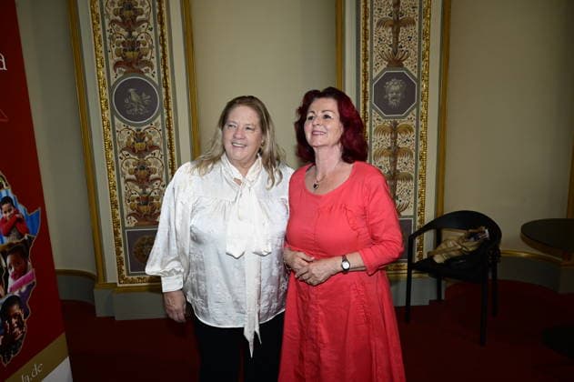 Kathy Kelly und Viola Klein beim Pressegespräch und Präsentation des 16. HOPE-Award zur 18. HOPE-Gala Dresden im Schauspielhaus Dresden. Dresden, 08.10.2026 Copyright: xMatthiasxWehnertx