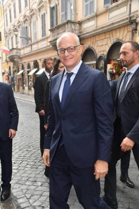 IPA89427921 - Rome, Teatro Sistina: Celebration marking the 150th anniversary of *Corriere della Sera*. Pictured: Roberto Gualtieri  Copyright: xVincenzoxLandix xVincenzoxLandix IPA89427921