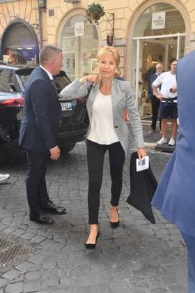 IPA89427927 - Rome, Teatro Sistina: Celebration marking the 150th anniversary of *Corriere della Sera*. Pictured: Lilli Gruber  Copyright: xVincenzoxLandix xVincenzoxLandix IPA89427927
