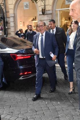 IPA89427976 - Rome, Teatro Sistina: Celebration marking the 150th anniversary of *Corriere della Sera*. Pictured: Ignazio La Russa  Copyright: xVincenzoxLandix xVincenzoxLandix IPA89427976