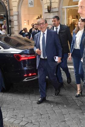 IPA89427980 - Rome, Teatro Sistina: Celebration marking the 150th anniversary of *Corriere della Sera*. Pictured: Ignazio La Russa  Copyright: xVincenzoxLandix xVincenzoxLandix IPA89427980