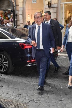 IPA89427985 - Rome, Teatro Sistina: Celebration marking the 150th anniversary of *Corriere della Sera*. Pictured: Ignazio La Russa  Copyright: xVincenzoxLandix xVincenzoxLandix IPA89427985