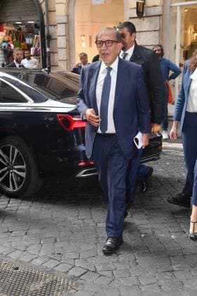 IPA89427990 - Rome, Teatro Sistina: Celebration marking the 150th anniversary of *Corriere della Sera*. Pictured: Ignazio La Russa  Copyright: xVincenzoxLandix xVincenzoxLandix IPA89427990