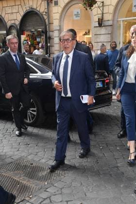 IPA89427994 - Rome, Teatro Sistina: Celebration marking the 150th anniversary of *Corriere della Sera*. Pictured: Ignazio La Russa  Copyright: xVincenzoxLandix xVincenzoxLandix IPA89427994