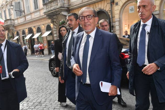 IPA89428015 - Rome, Teatro Sistina: Celebration marking the 150th anniversary of *Corriere della Sera*. Pictured: Ignazio La Russa  Copyright: xVincenzoxLandix xVincenzoxLandix IPA89428015