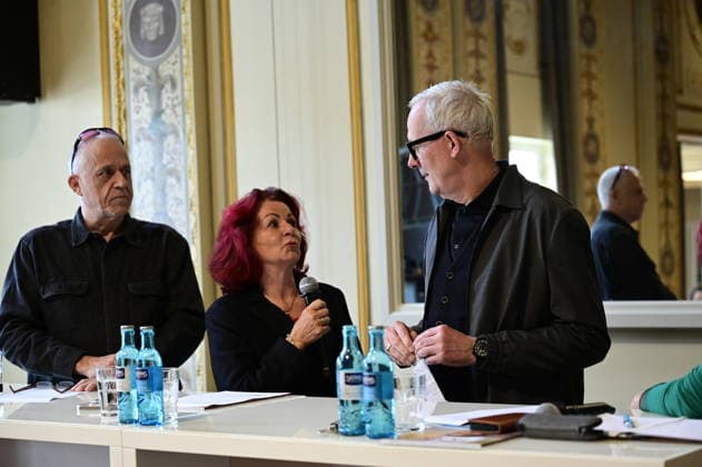 Stefan Hippler, Viola Klein und Joachim Klement beim Pressegespräch und Präsentation des 16. HOPE-Award zur 18. HOPE-Gala Dresden im Schauspielhaus Dresden. Dresden, 08.10.2026 Copyright: xMatthiasxWehnertx