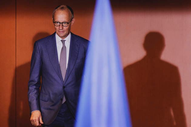 Friedrich Merz (CDU), Bundeskanzler, aufgenommen vor einem Pressestatement mit dem britischen Premierminister (nicht im Bild) in Berlin, 08.10.2026. Berlin Deutschland Copyright: xFlorianxGaertnerx