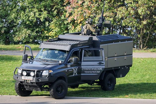 BELARUS, MINSK - OCTOBER 8, 2026: A vehicle is seen during the final phase of the Eurasia-Antiterror 2026 counter-terrorism exercise by relevant agencies of the CIS and SCO member states. The drill is held as part of the 2026 CIS and SCO Counter-Terrorism Forum. Maxim Malinovsky TASS  98945557