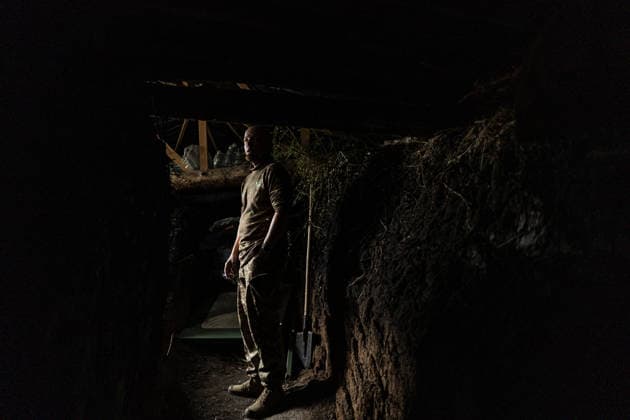 Ukrainian drone units are on duty at the front lines in Donetsk Region DONETSK REGION, UKRAINE - OCTOBER 8: A Ukrainian soldier smokes at the entrance to a shelter belonging to an anti-drone unit in the Donetsk region, Ukraine, 8 October 2026 Diego Herrera Carcedo Anadolu Donetsk Ukraine. Editorial use only. Please get in touch for any other usage.  Copyright: x2026xAnadoluxDiegoxHerreraxCarcedox