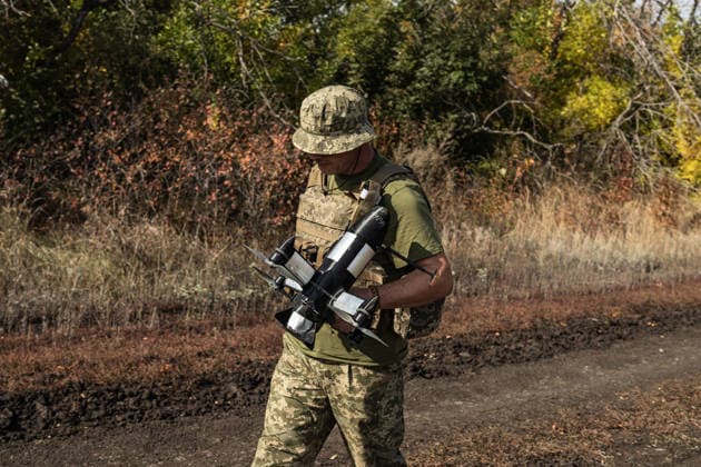 Ukrainian drone units are on duty at the front lines in Donetsk Region DONETSK REGION, UKRAINE - OCTOBER 8: Diego Herrera Carcedo Anadolu Donetsk Ukraine. Editorial use only. Please get in touch for any other usage.  Copyright: x2026xAnadoluxDiegoxHerreraxCarcedox