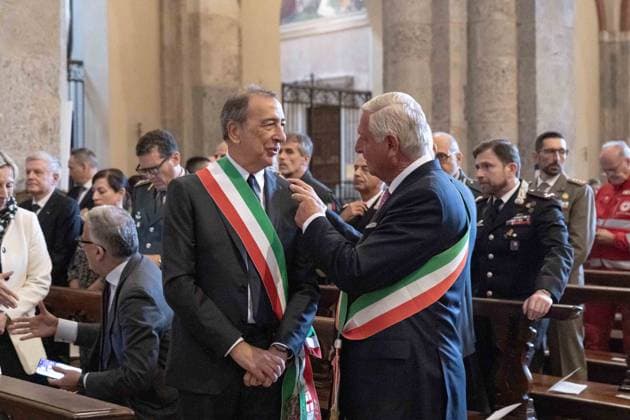 IPA89429905 - Milan, October 8, 26, Basilica of Sant™Ambrogio, Eucharistic celebration marking the 25th anniversary of the Linate plane crash Pictured: Milan Mayor Giuseppe Sala  Copyright: xGiuliaxSciaccax xGiuliaxSciaccax IPA89429905