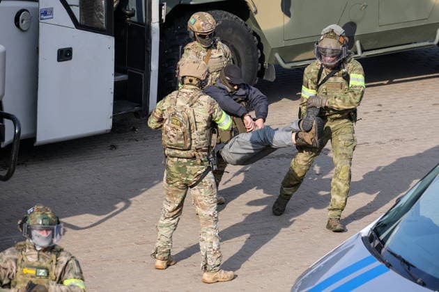 BELARUS, MINSK - OCTOBER 8, 2026: The final phase of the Eurasia-Antiterror 2026 counter-terrorism exercise by relevant agencies of the CIS and SCO member states. The drill is held as part of the 2026 CIS and SCO Counter-Terrorism Forum Minsk Belarus  - ZUMAt113 20261008_zaa_t113_313 Copyright: xMaximxMalinovskyx